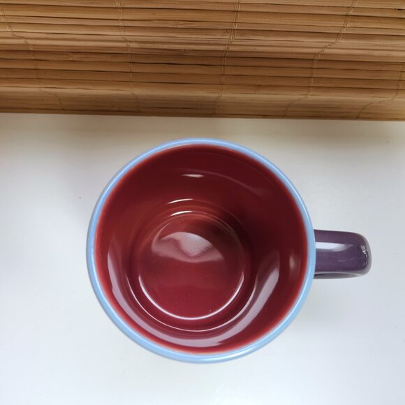 Minnie Mouse Mug Cup Holding A Daisy 2 Tone Purple out and Red Inside - Picture 2 of 7